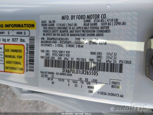 2020 Ford Fusion photo 4