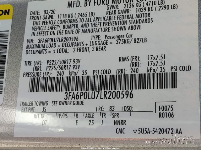 2020 Ford Fusion photo 4