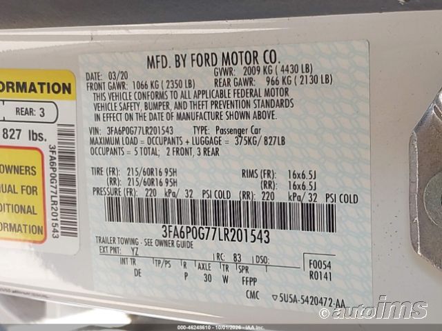 2020 Ford Fusion photo 6
